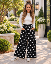 Load image into Gallery viewer, Polka Dot Wide Leg Elastic Waist Casual Pants