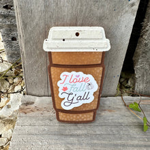 Load image into Gallery viewer, Fall Coffee Cup Car Freshie