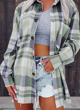 Load image into Gallery viewer, Green Plaid Button Up Patch Pocket Shirt