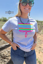 Load image into Gallery viewer, GRAY- Neon Boot Stitch Tee