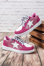 Load image into Gallery viewer, Color Block Glitter Star Patchwork Lace-up sneakers