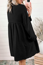 Load image into Gallery viewer, Patchwork Crinkle Puff Sleeve Shirt Dress