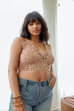 Load image into Gallery viewer, Crochet Daisy Longline Bralette Plus