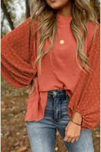 Load image into Gallery viewer, Swiss Dot Balloon Sleeve Loose Blouse