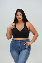 Load image into Gallery viewer, Plus Size Seamless Front Lace Racerback Bralette – Soft Stretch Fit