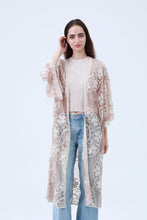 Load image into Gallery viewer, Contrast Mesh Cotton Lace Kimono