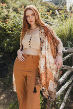 Load image into Gallery viewer, Allover Floral Print Kimono One Size / Brown