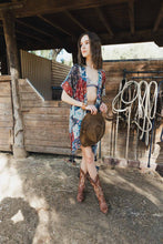 Load image into Gallery viewer, Allover Floral Print Kimono One Size / Navy