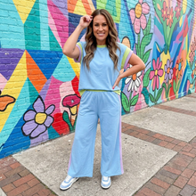 Load image into Gallery viewer, Color Block Detail Casual Two-piece Set