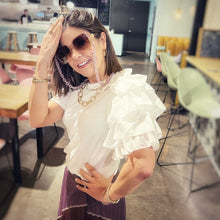 Load image into Gallery viewer, ClaudiaG Sweet Carnation Ruffle Top