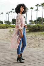Load image into Gallery viewer, Contrast Mesh Cotton Lace Kimono