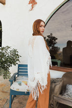 Load image into Gallery viewer, Crochet Medallion Tassel Kimono Kimonos