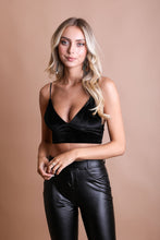Load image into Gallery viewer, Sleek Velvet Longline Bralette Small / Black