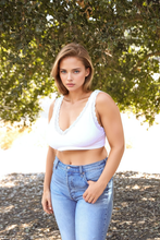 Load image into Gallery viewer, Plus Lace Trim Padded Bralette White