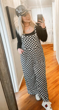 Load image into Gallery viewer, Checkered Print Pocketed Wide Leg Overalls
