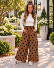 Load image into Gallery viewer, Polka Dot Wide Leg Elastic Waist Casual Pants
