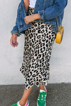 Load image into Gallery viewer, Leopard Print High Waist Midi Skirt
