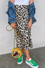 Load image into Gallery viewer, Leopard Print High Waist Midi Skirt
