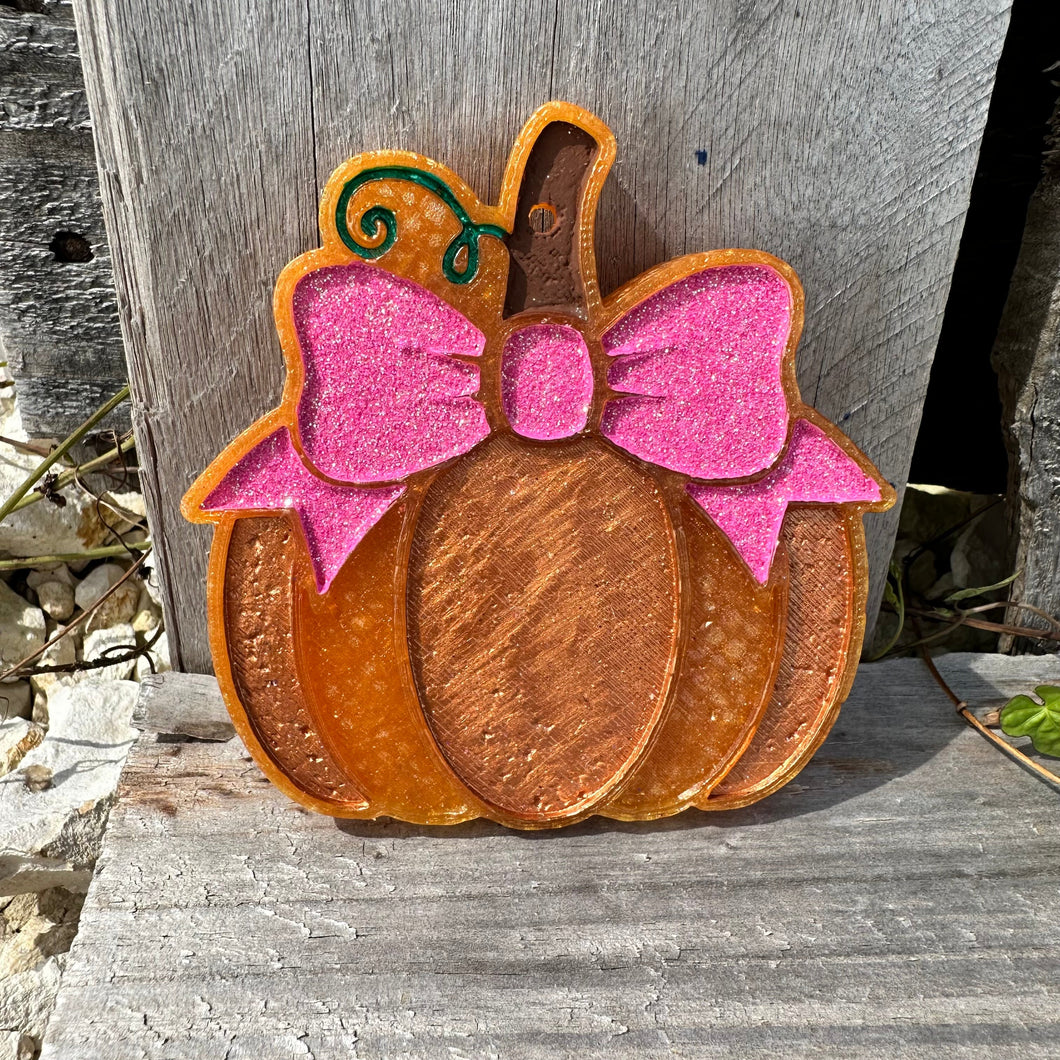 Fall Pumpkin with Bow Car Freshie