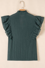 Load image into Gallery viewer, Frilled V Neck Ruffled Cap Sleeve Blouse
