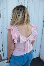 Load image into Gallery viewer, Textured Bow Knot Frilled Butterfly Sleeve Blouse
