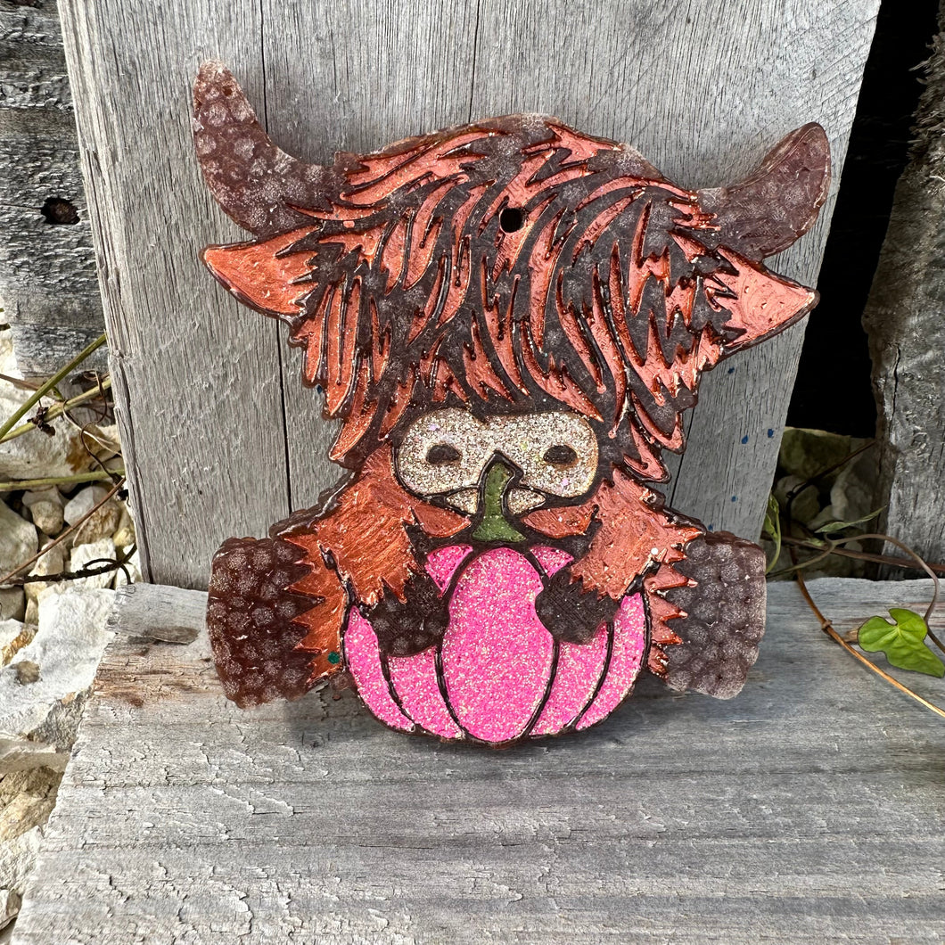 Fall Highland Cow Car Freshie