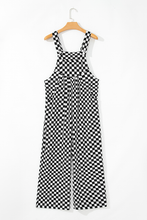 Load image into Gallery viewer, Checkered Print Pocketed Wide Leg Overalls
