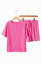 Load image into Gallery viewer, Textured Tee and Drawstring Shorts Set

