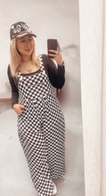 Load image into Gallery viewer, Checkered Print Pocketed Wide Leg Overalls

