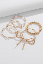 Load image into Gallery viewer, Gold Bow Knot Pearl Beaded Multi Layered Bracelet Set
