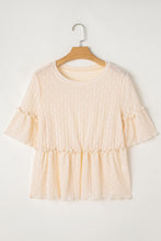 Load image into Gallery viewer, Textured Ruffled Short Sleeve Blouse
