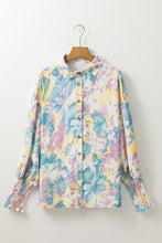 Load image into Gallery viewer, Floral Shirred Cuff Oversized Shirt
