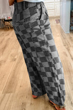 Load image into Gallery viewer, Checkered Denim Wide Leg Jeans
