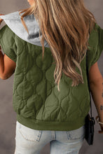 Load image into Gallery viewer, Quilted Drawstring Hooded Zip Up Puffer Vest

