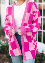 Load image into Gallery viewer, Checkered Print Open Front Cardigan
