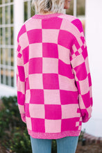 Load image into Gallery viewer, Checkered Print Open Front Cardigan
