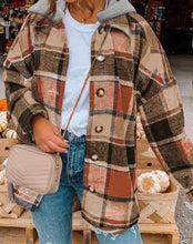 Load image into Gallery viewer, Plaid hooded shacket
