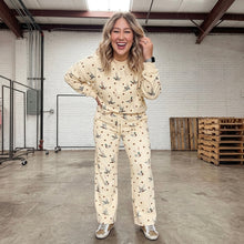 Load image into Gallery viewer, Polka Dot Mallard Print Crewneck Pullover Two Piece Pants Set
