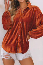 Load image into Gallery viewer, Textured Velvet Button Up Shirt
