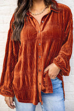 Load image into Gallery viewer, Textured Velvet Button Up Shirt
