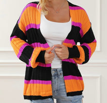 Load image into Gallery viewer, Colorblock Drop Shoulder Slouchy Cardigan
