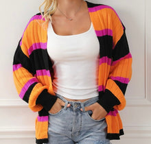 Load image into Gallery viewer, Colorblock Drop Shoulder Slouchy Cardigan
