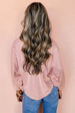 Load image into Gallery viewer, Keyhole Notch V Neck Batwing Sleeve Blouse
