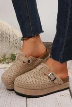 Load image into Gallery viewer, Rivet Buckle Closed Toe Platform Slides

