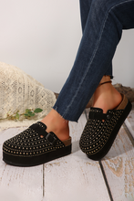 Load image into Gallery viewer, Rivet Buckle Closed Toe Platform Slides

