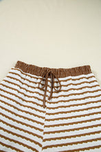 Load image into Gallery viewer, Striped Collared Pullover Top and Drawstring Pant Set
