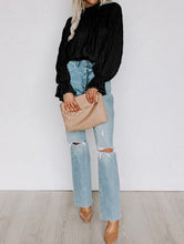 Load image into Gallery viewer, Striking Pleated Flared Cuff Long Sleeve Blouse
