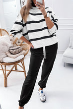 Load image into Gallery viewer, Stripe Drop Shoulder Pullover and Jogger Pants Set
