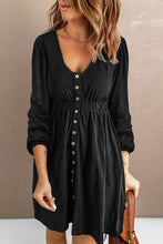 Load image into Gallery viewer, Button Up High Waist Long Sleeve Dress
