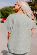 Load image into Gallery viewer, Textured Loose Fit T Shirt and Drawstring Pants Set
